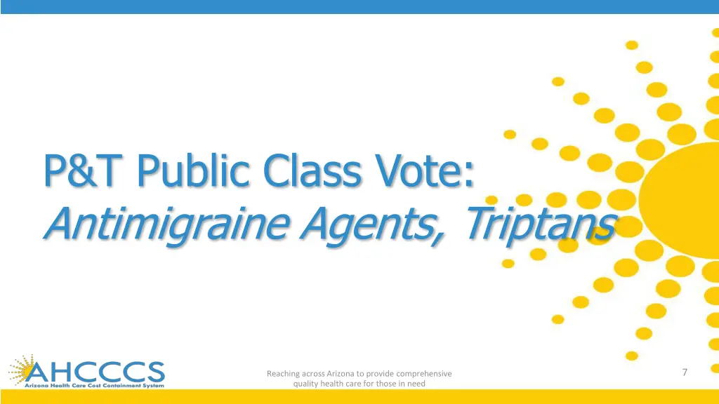 p t public class vote antimigraine agents triptans