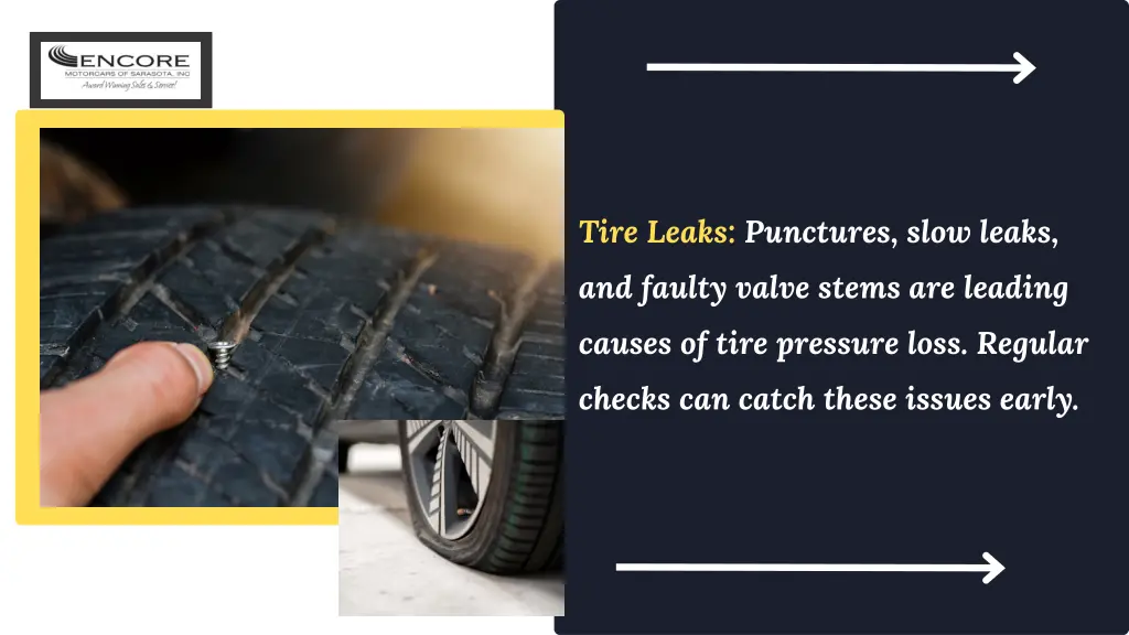 tire leaks punctures slow leaks and faulty valve