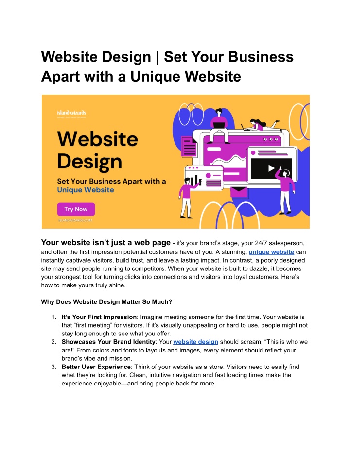 website design set your business apart with