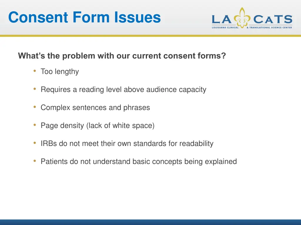 consent form issues