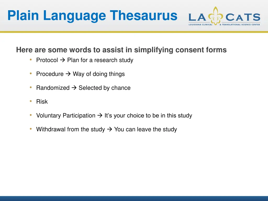 plain language thesaurus 3