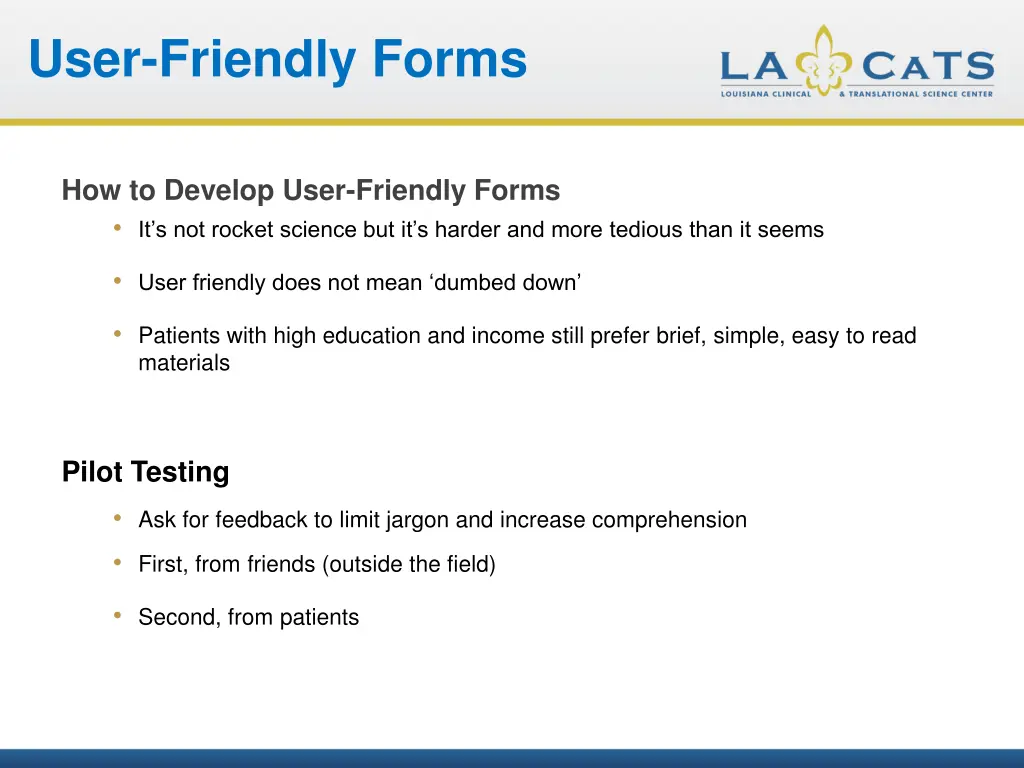 user friendly forms