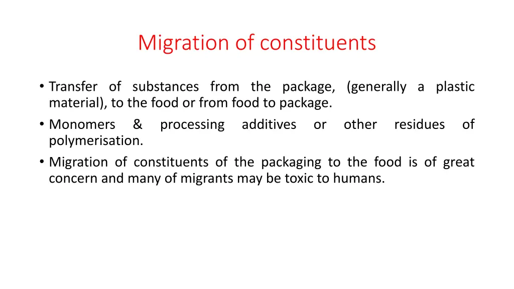 migration of constituents