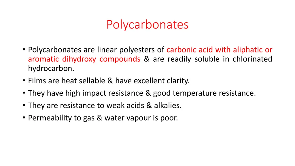 polycarbonates