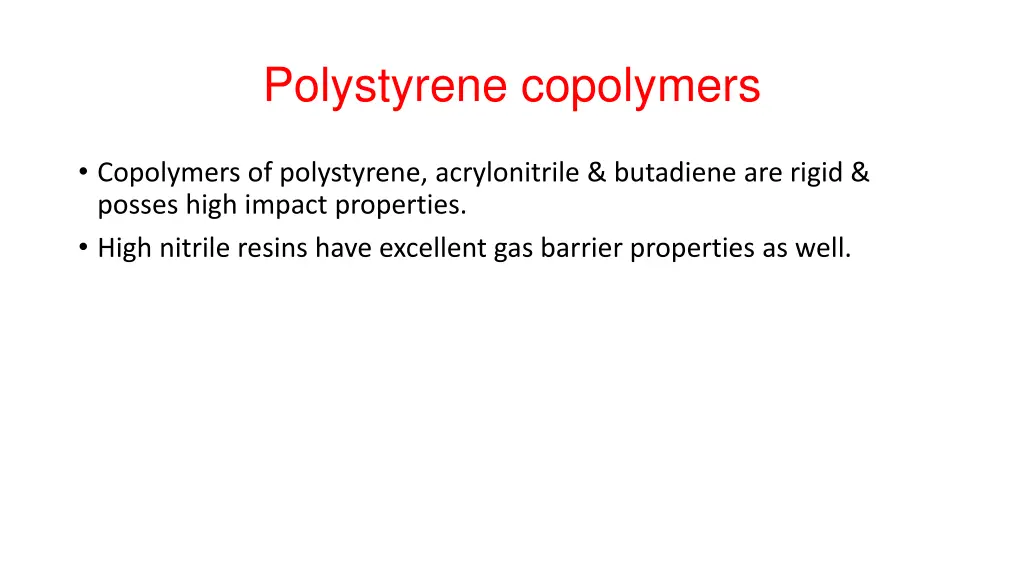 polystyrene copolymers