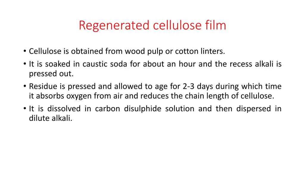 regenerated cellulose film