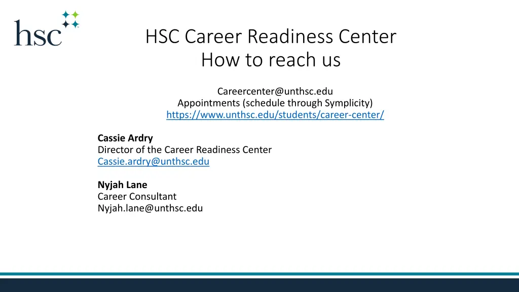 hsc career readiness center how to reach us