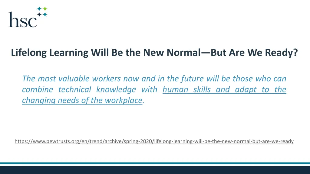 lifelong learning will be the new normal