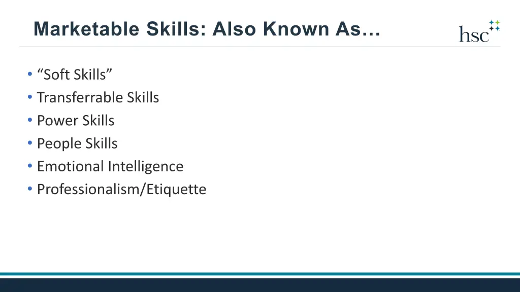 marketable skills also known as