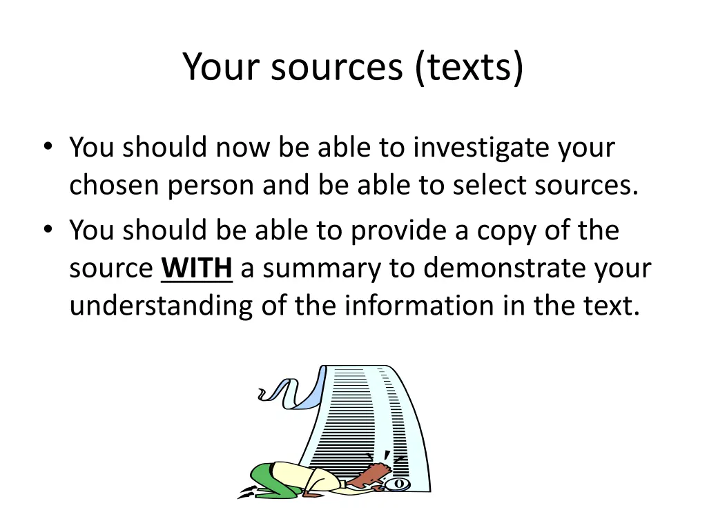 your sources texts