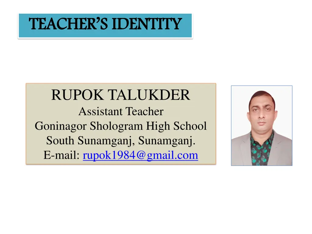 teacher s identity