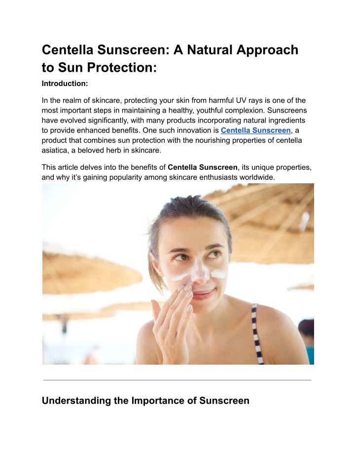 centella sunscreen a natural approach