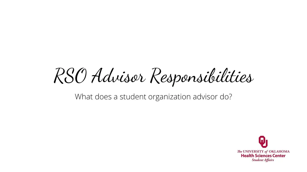 rso advisor responsibilities