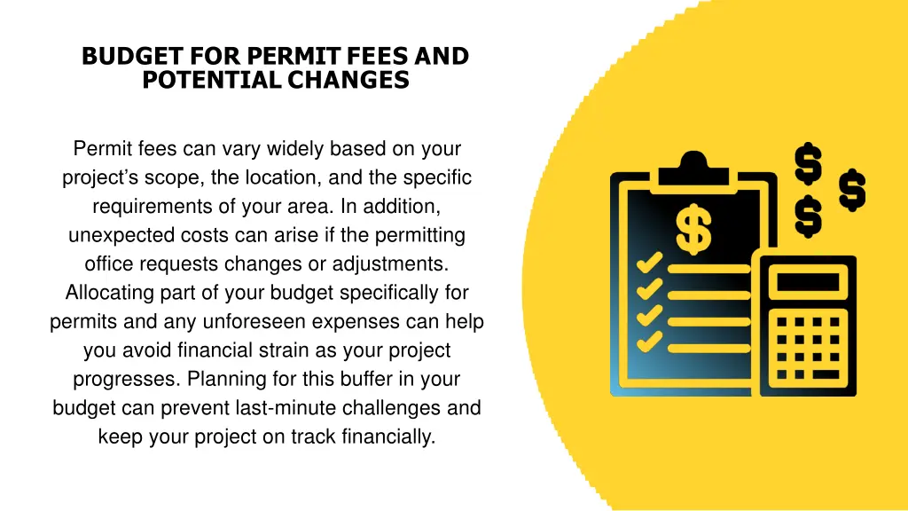 budget for permit fees and potential changes