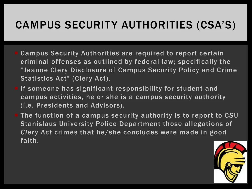 campus security authorities csa s