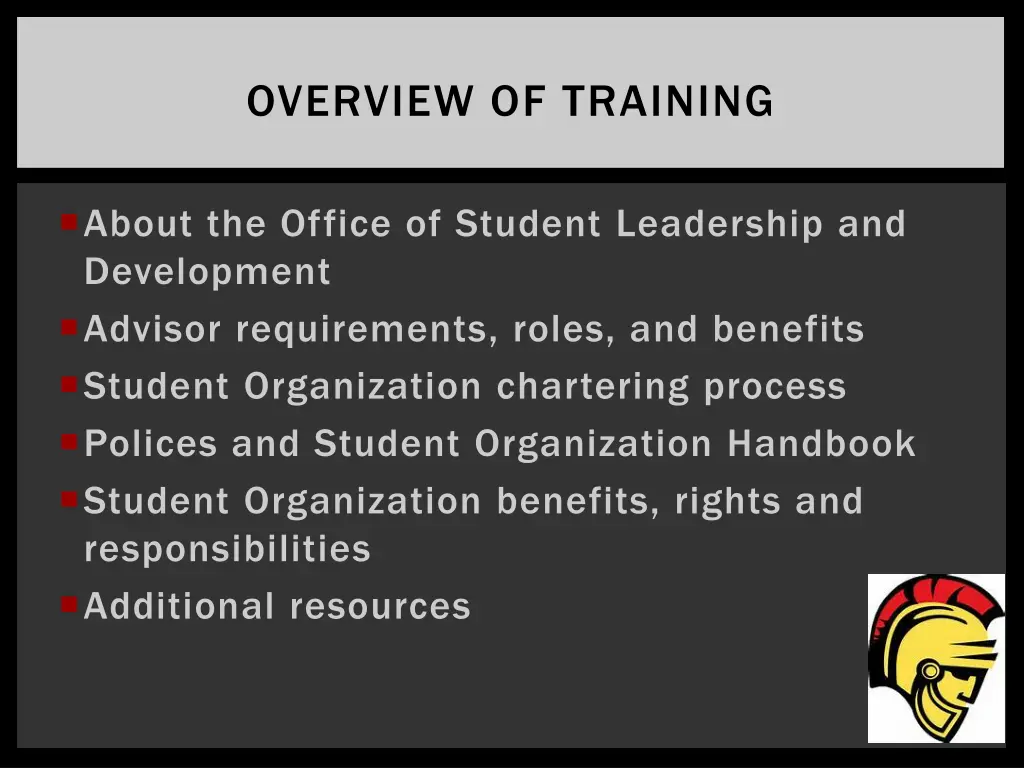 overview of training