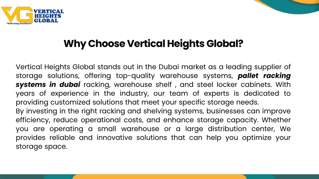 why choose vertical heights global