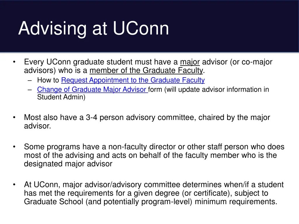 advising at uconn