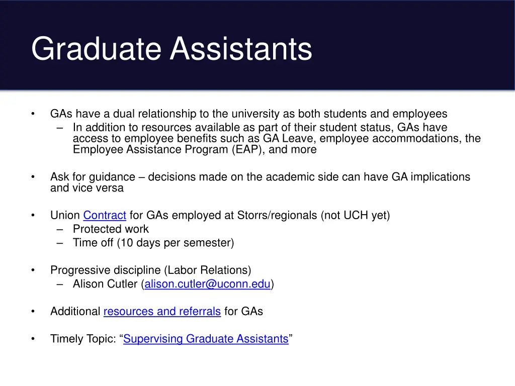 graduate assistants