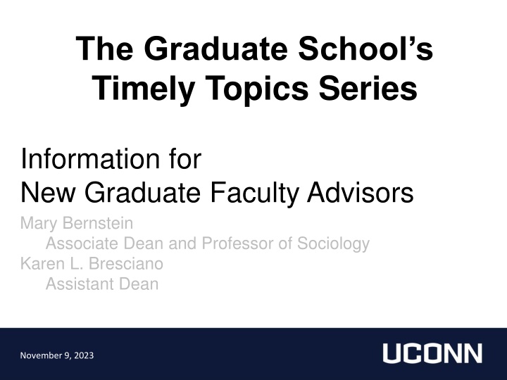 the graduate school s timely topics series