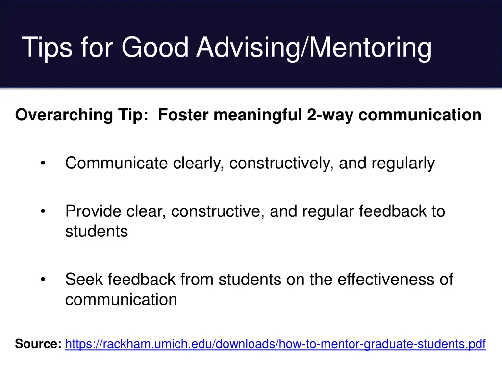 tips for good advising mentoring 1