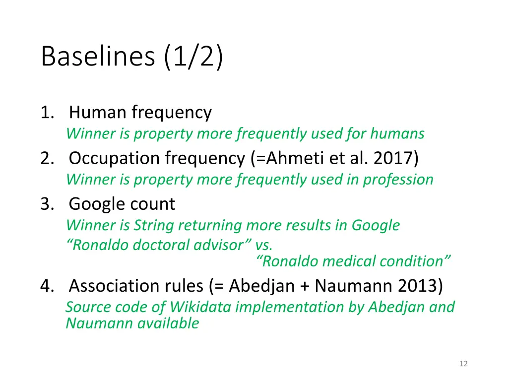 baselines 1 2