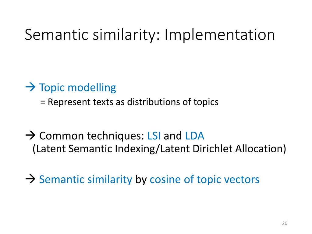 semantic similarity implementation