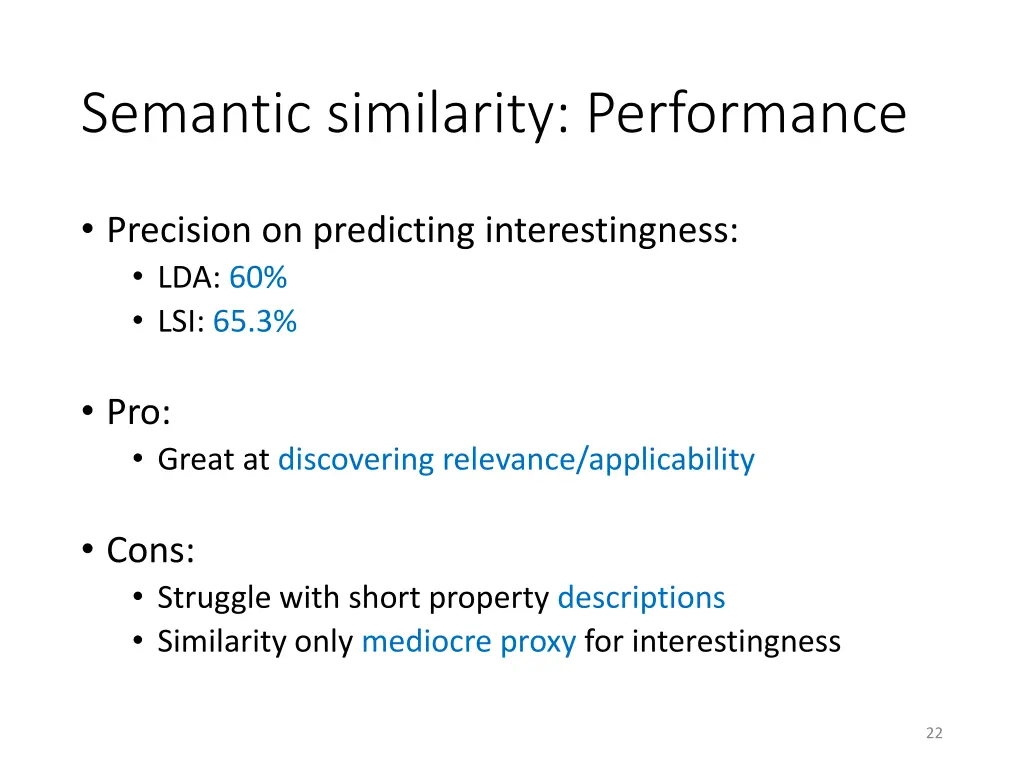 semantic similarity performance