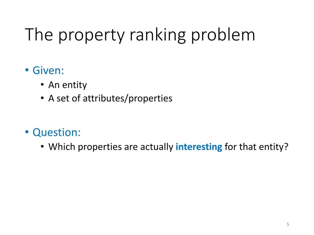 the property ranking problem