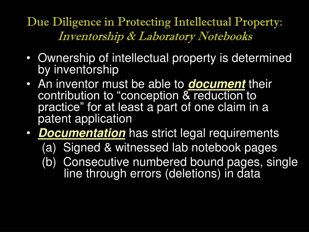 due diligence in protecting intellectual property