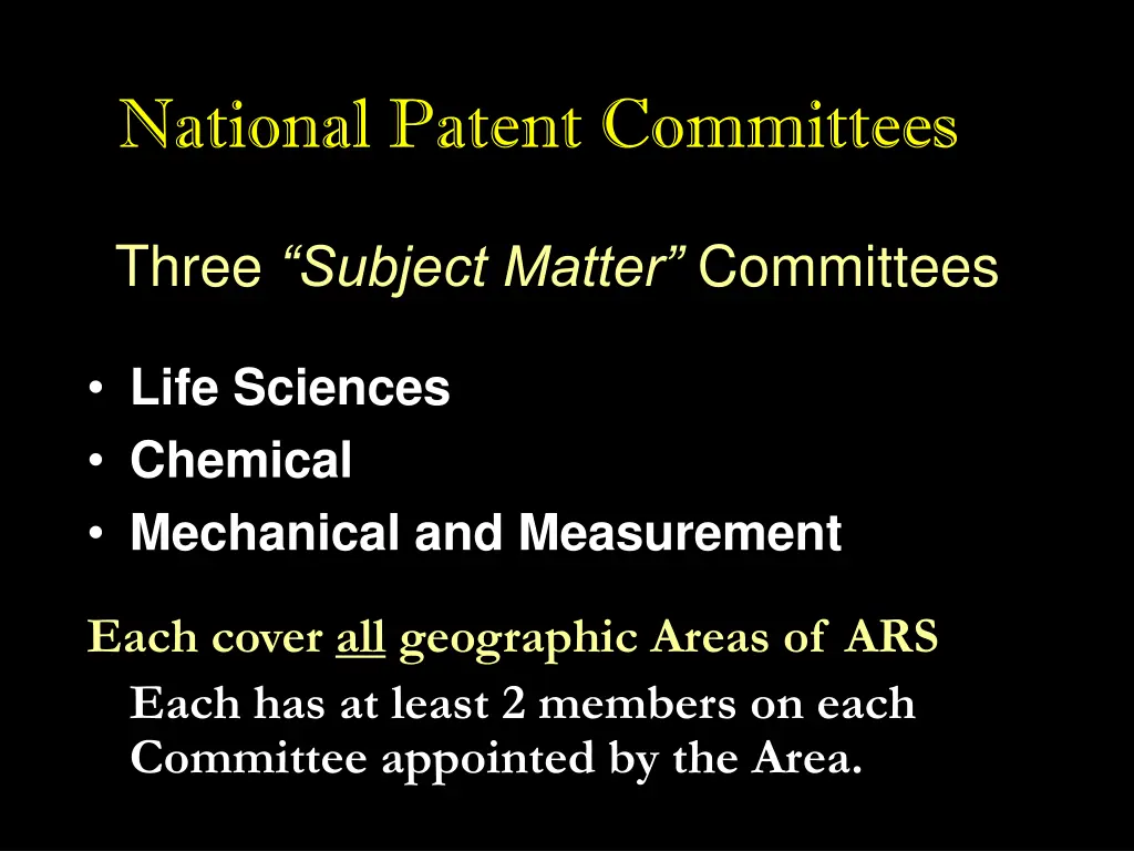 national patent committees