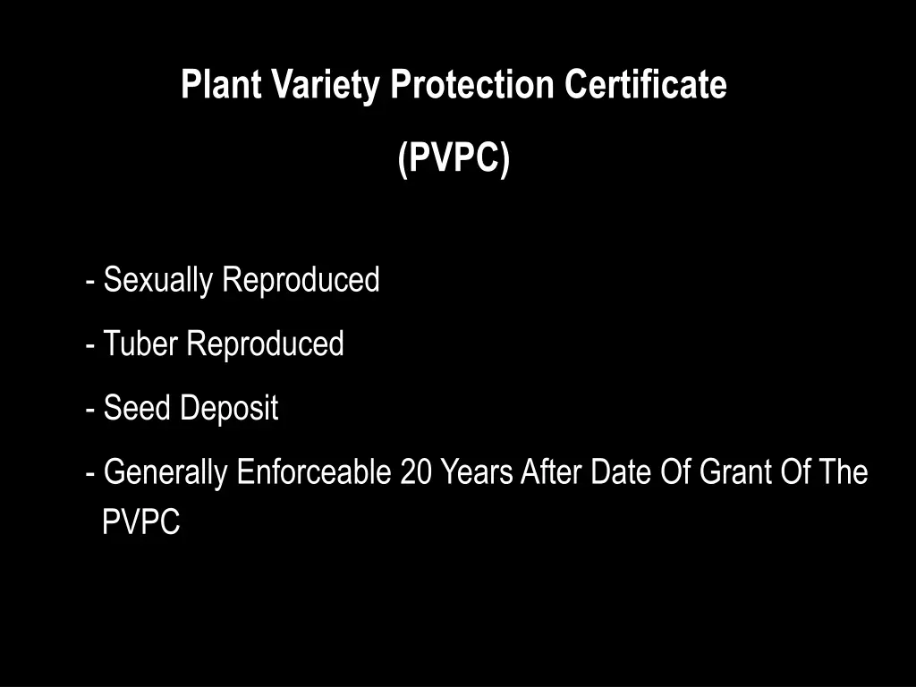 plant variety protection certificate