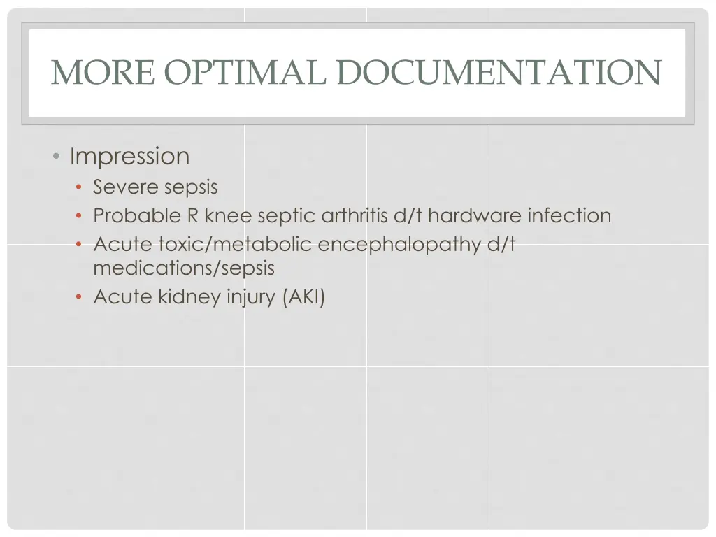 more optimal documentation