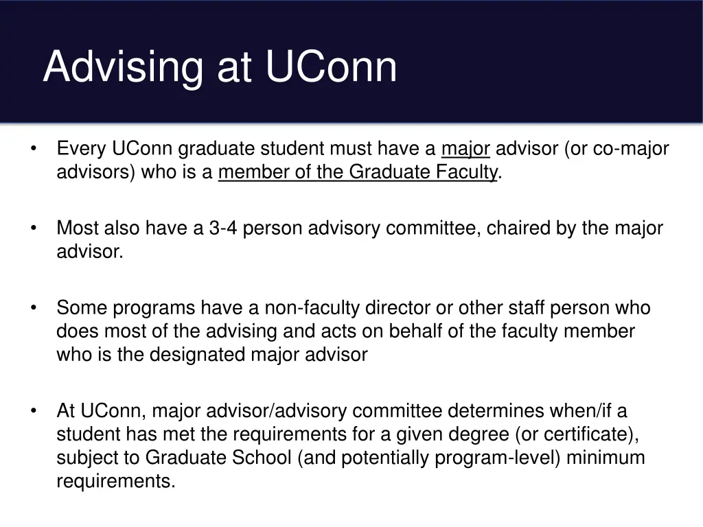 advising at uconn