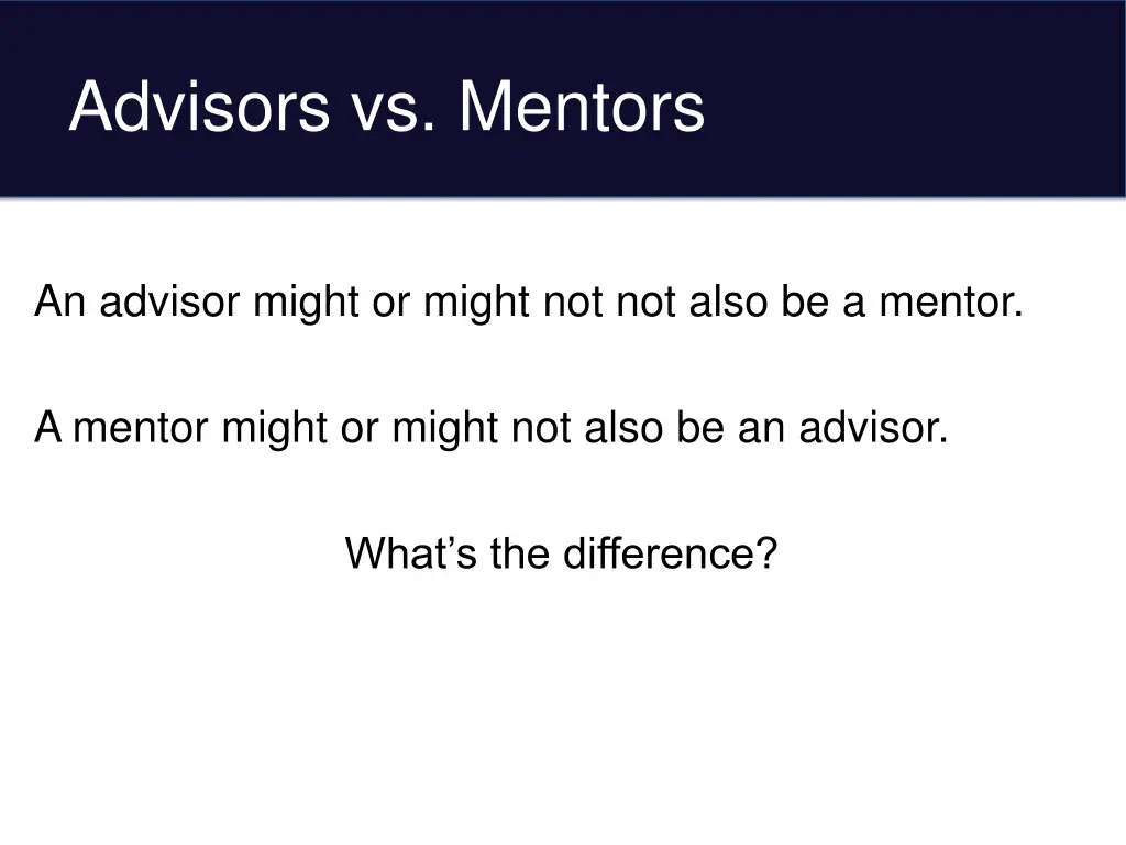 advisors vs mentors