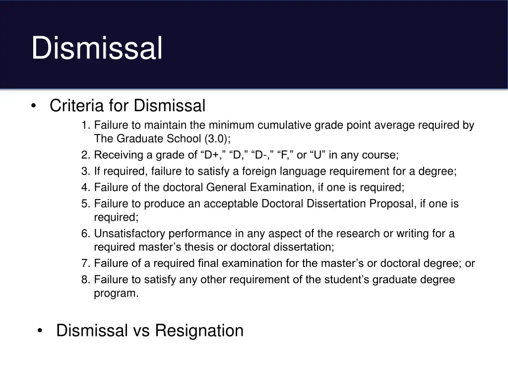 dismissal