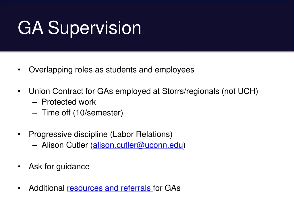 ga supervision