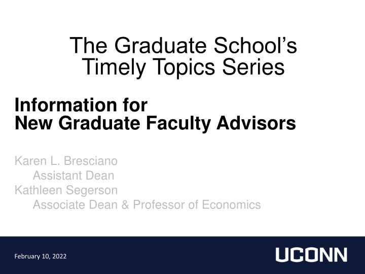 the graduate school s timely topics series