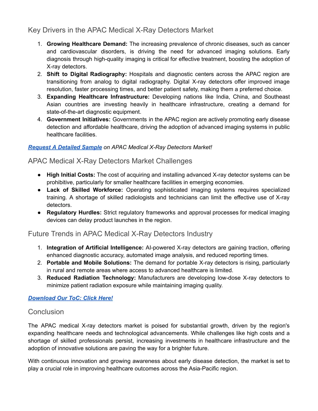 key drivers in the apac medical x ray detectors