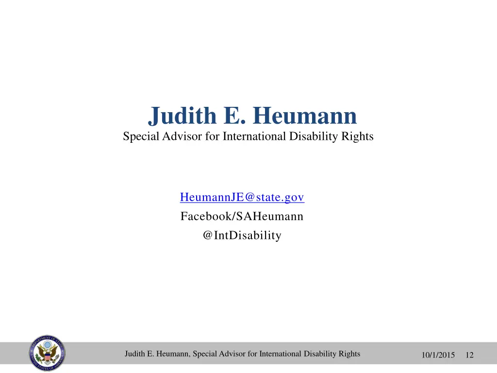 judith e heumann special advisor