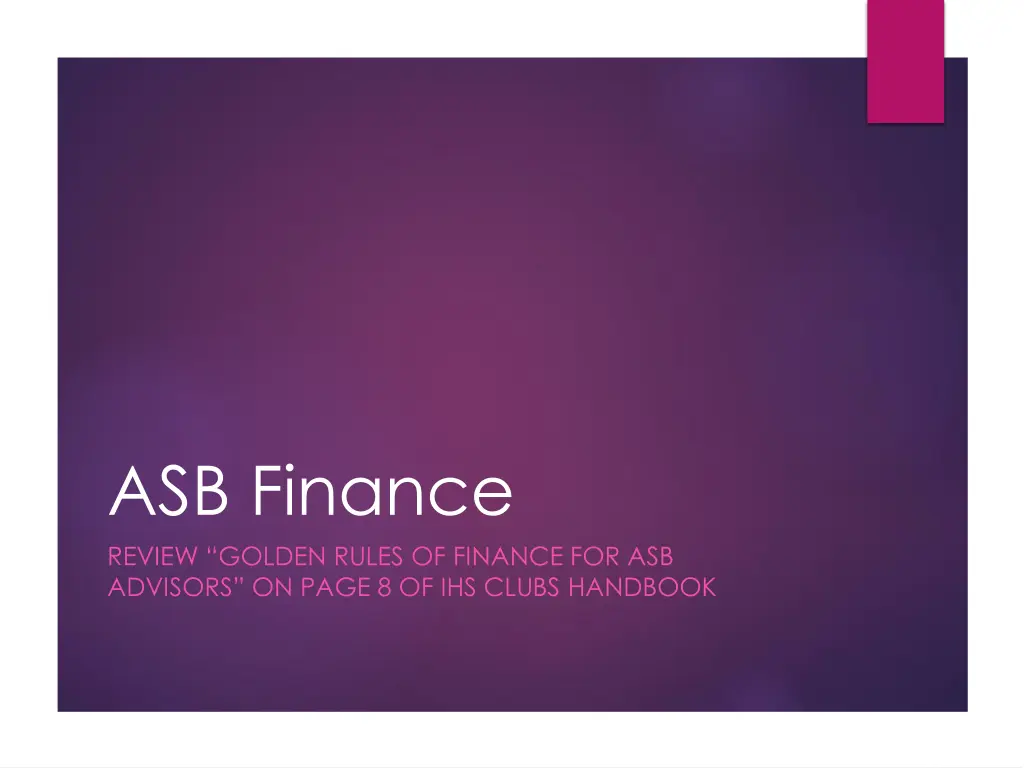 asb finance review golden rules of finance