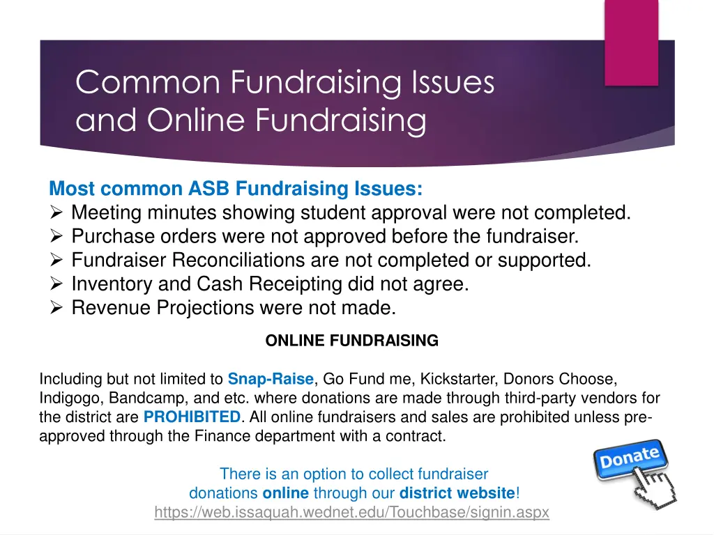 common fundraising issues and online fundraising