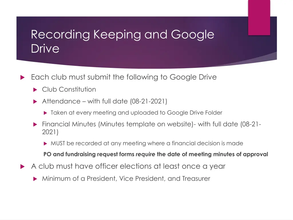 recording keeping and google drive