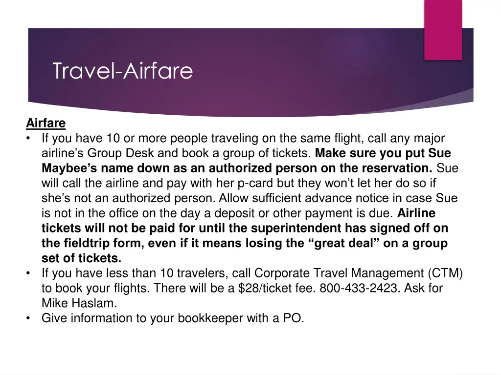 travel airfare