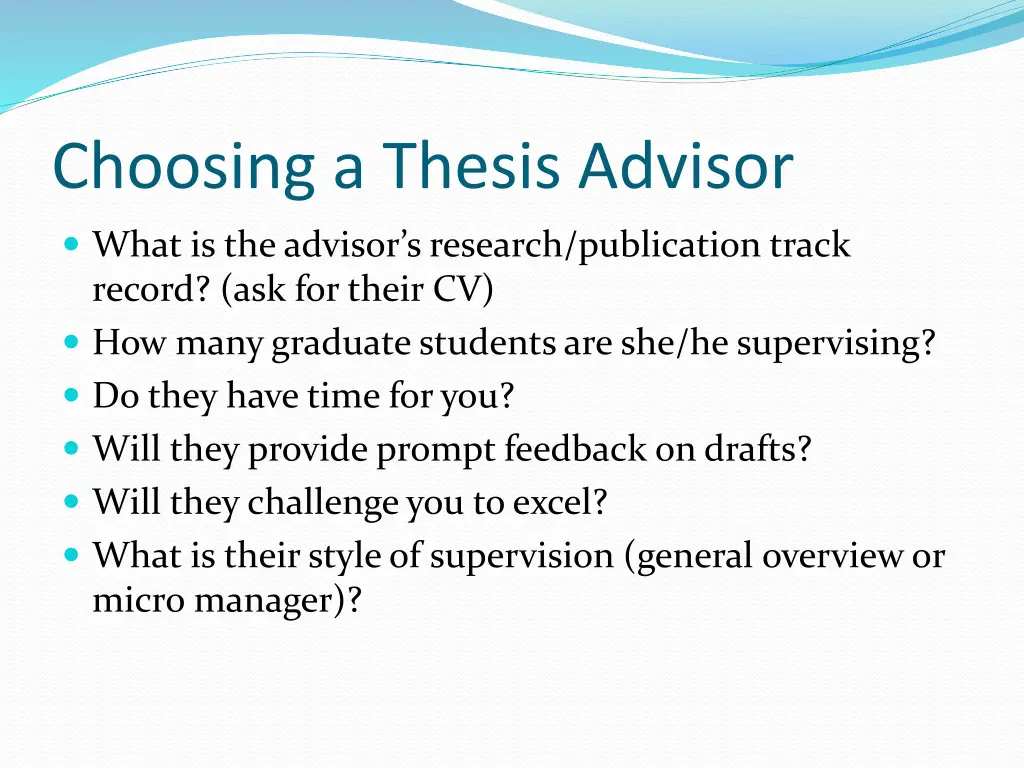 choosing a thesis advisor 1