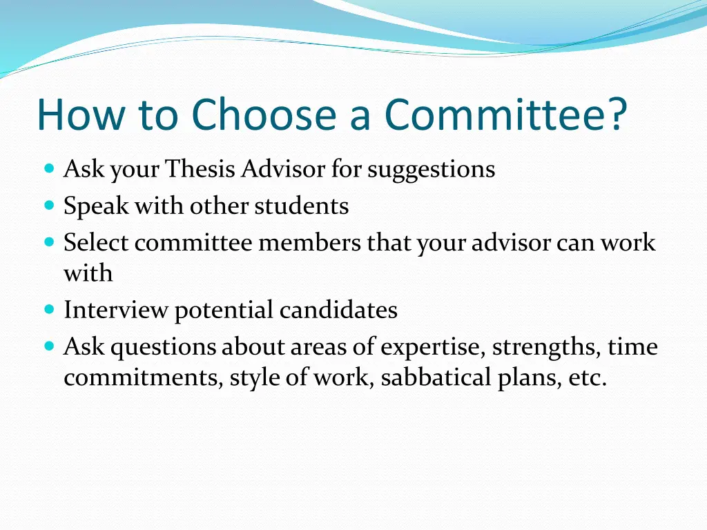 how to choose a committee