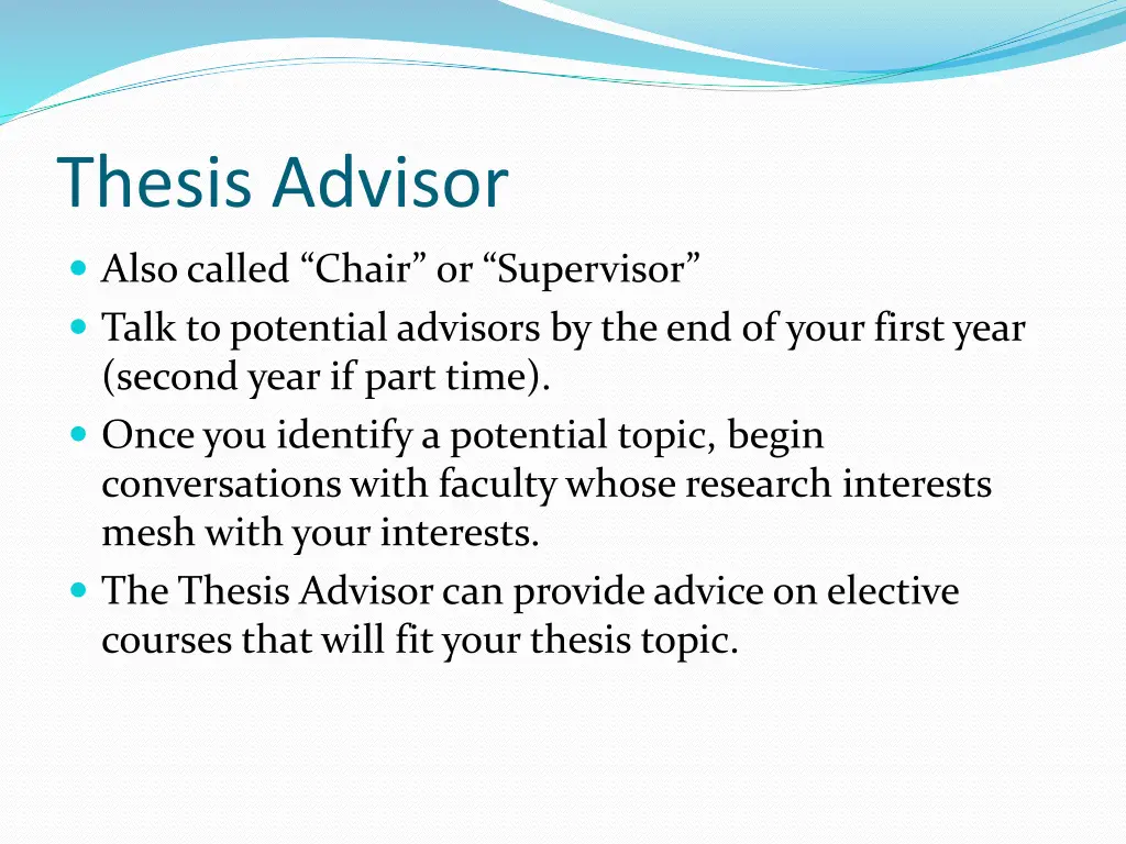 thesis advisor