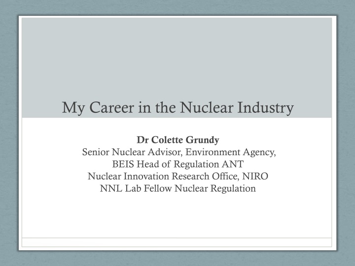 my career in the nuclear industry