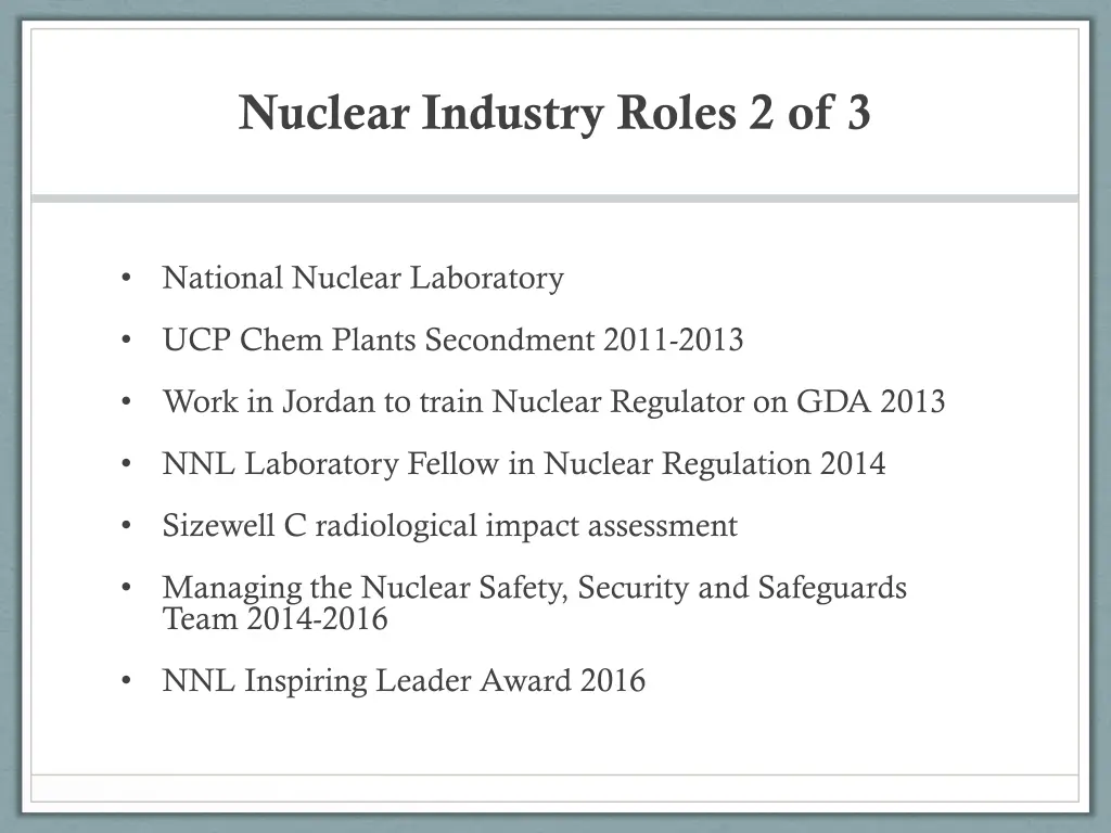 nuclear industry roles 2 of 3