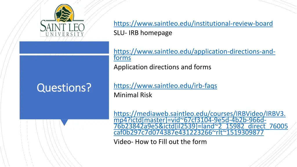 https www saintleo edu institutional review board